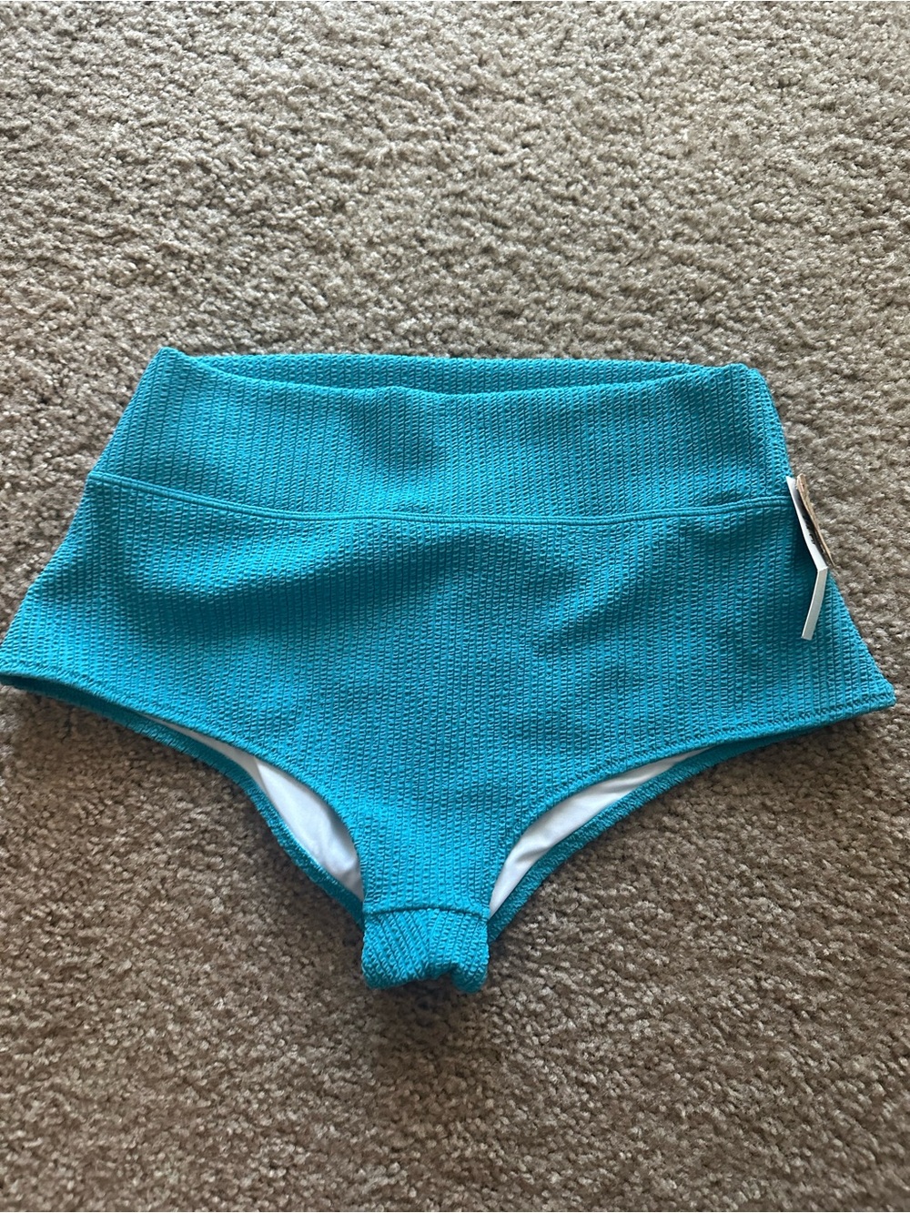 PINK Victoria's Secret Textured Swim Bottom in Turquoise